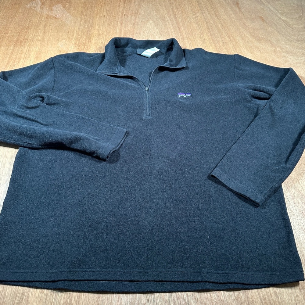 Patagonia Synchilla Fleece Pullover Mens XL Black Quarter Zip Outdoor Sweater